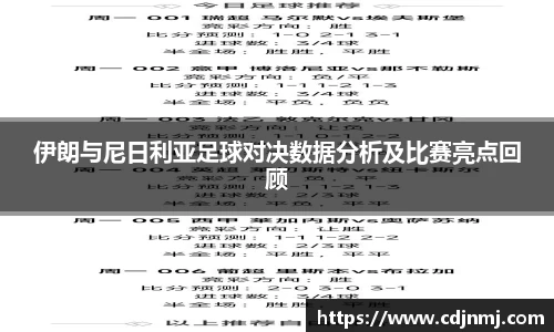 伊朗与尼日利亚足球对决数据分析及比赛亮点回顾